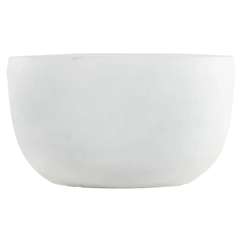 Bailey Round Drum Outdoor End Table - White, Aluminum