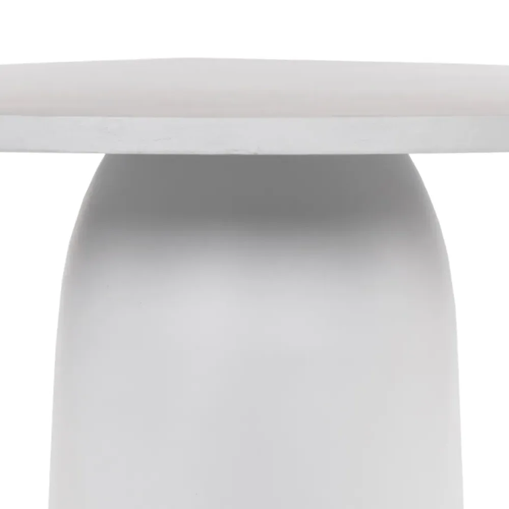 Bailey Round Outdoor Dining Table - White, Aluminum
