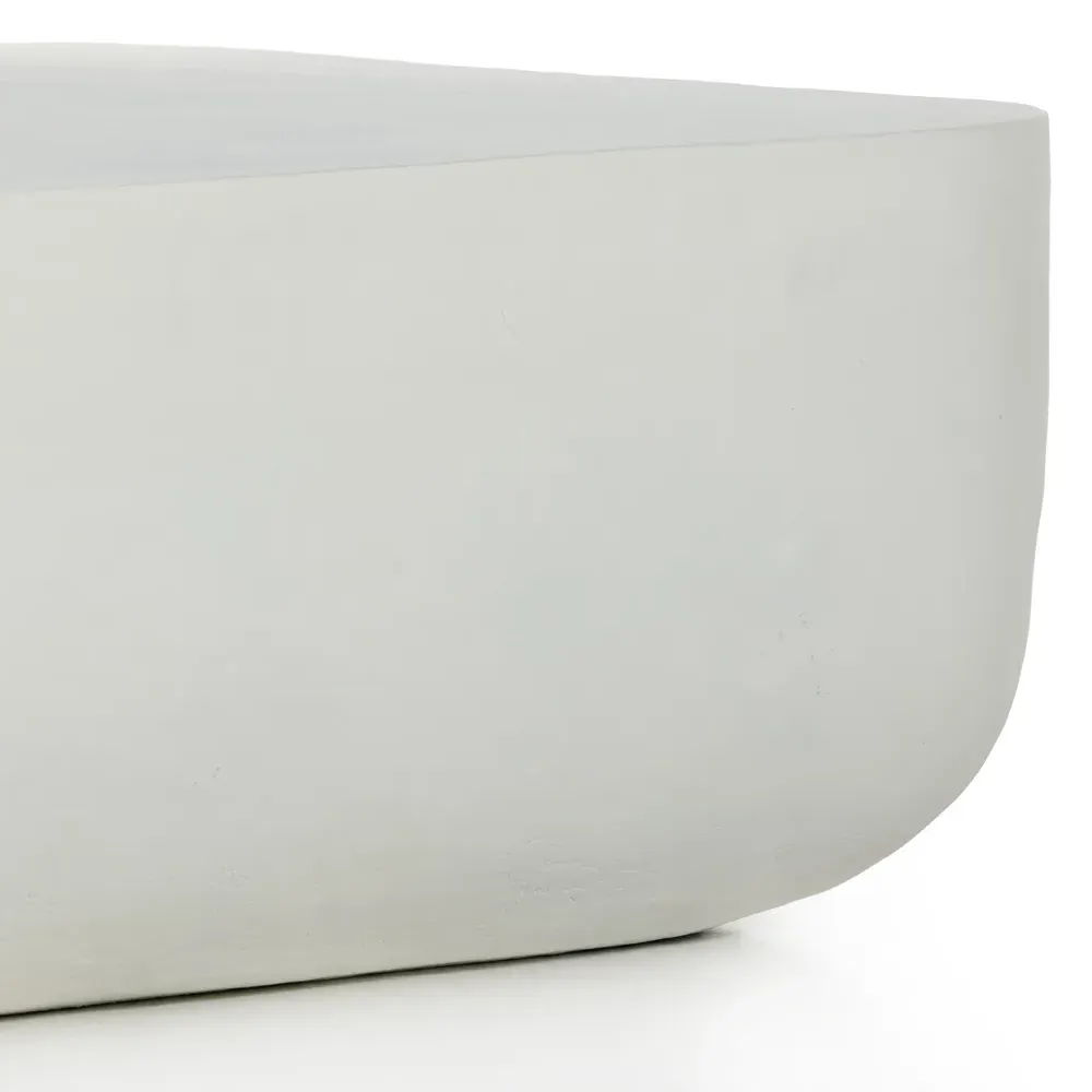 Bailey Square Block Outdoor Coffee Table - White, Aluminum