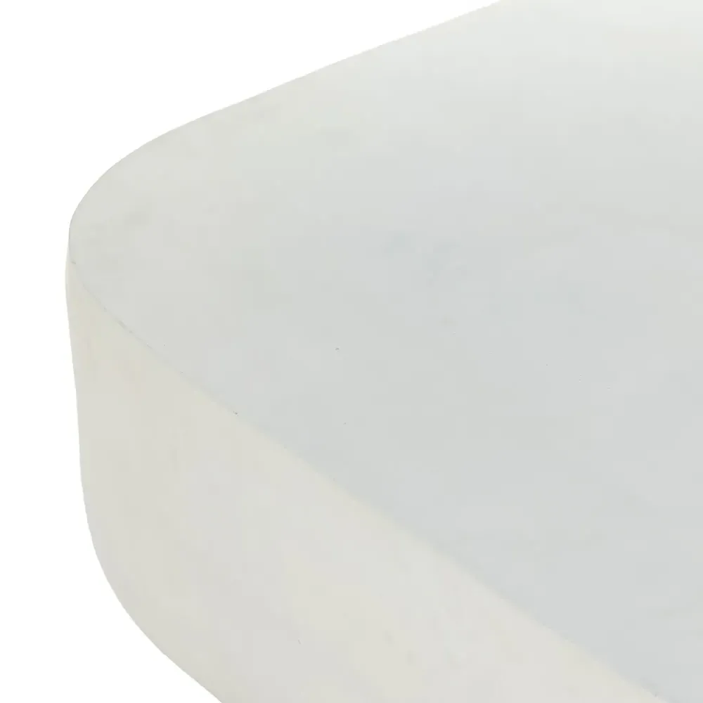 Bailey Square Block Outdoor Coffee Table - White, Aluminum
