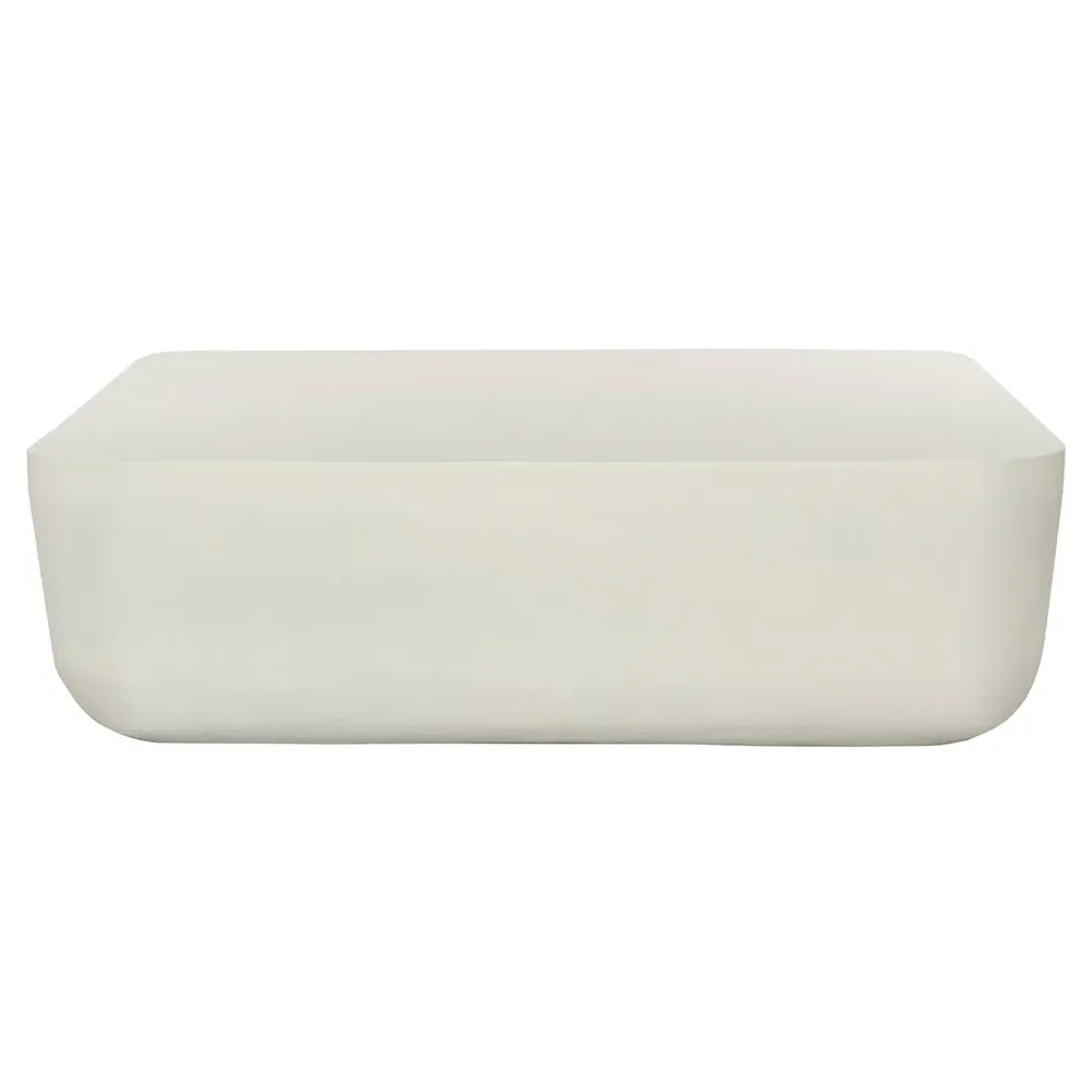 Bailey Square Block Outdoor Coffee Table - White, Aluminum