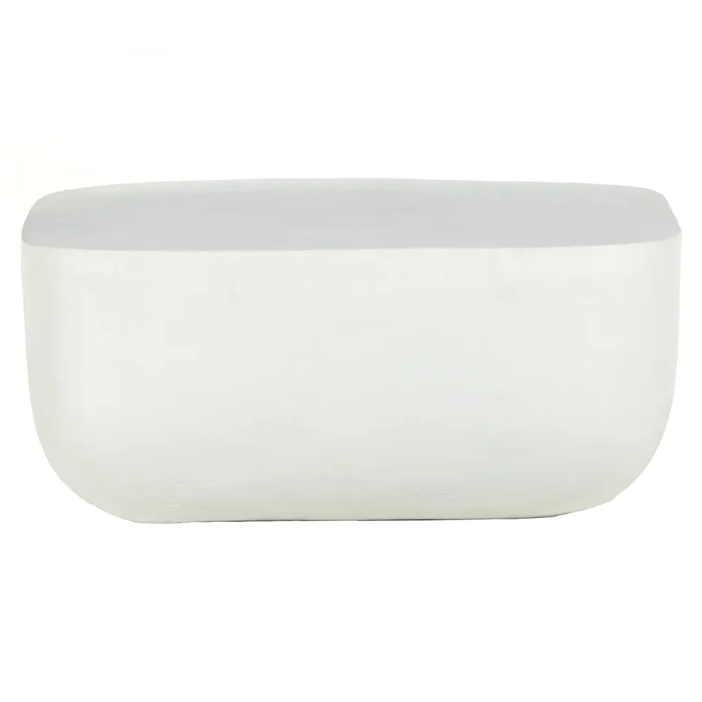 Bailey Square Block Outdoor Coffee Table - White, Aluminum