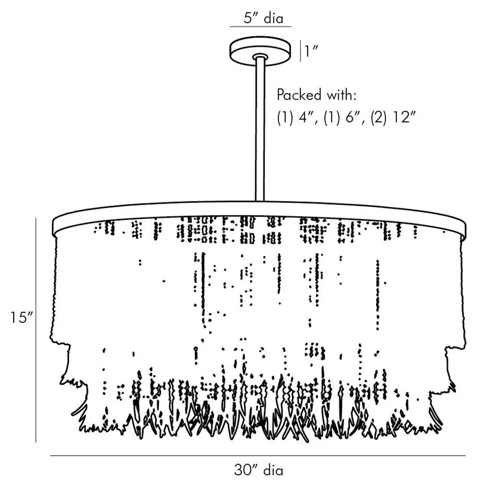Baja Coco Wood Bead Chandelier - Natural, Iron