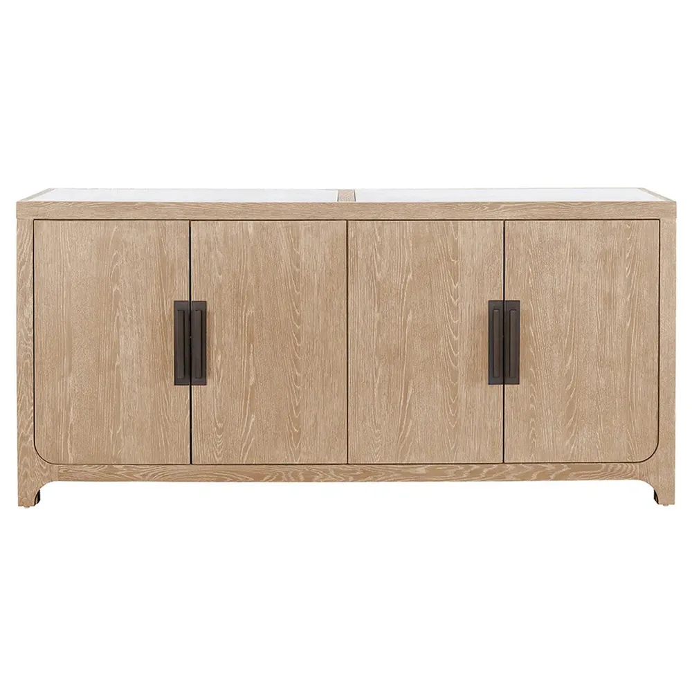 Ballace Media Cabinet - White, Stone