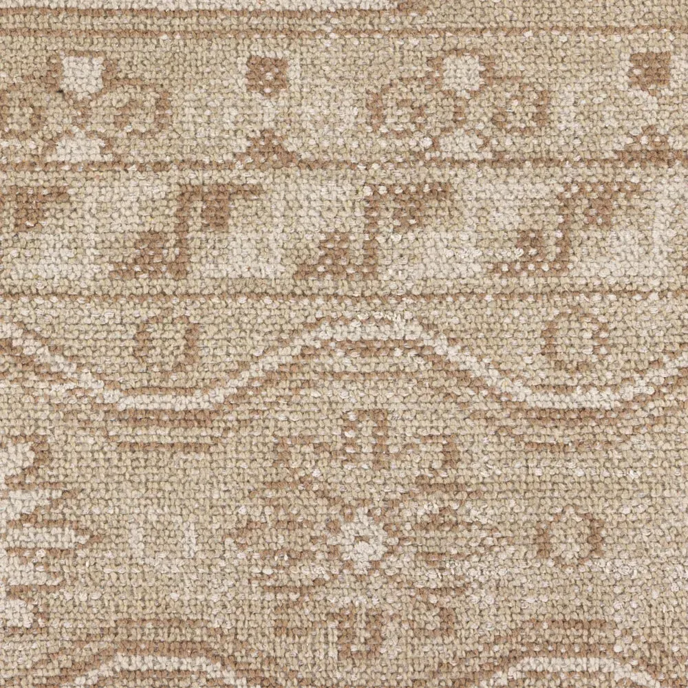 Ballari Geometric Hand Knotted Rug - Beige, Wool