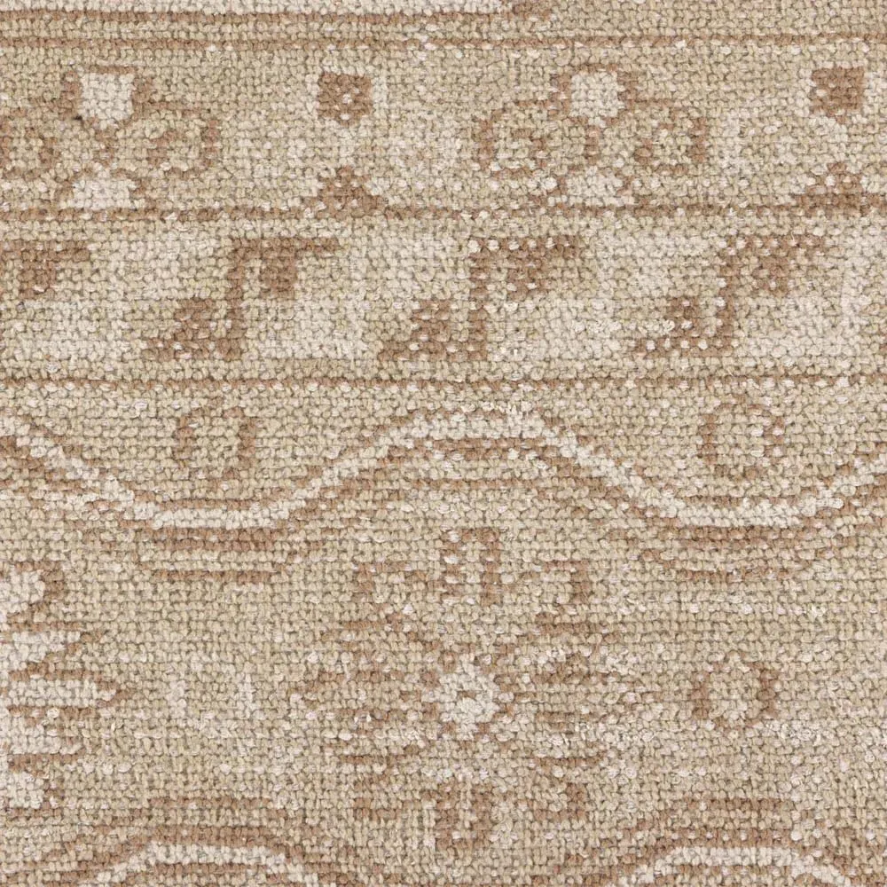 Ballari Geometric Hand Knotted Rug - Beige, Wool