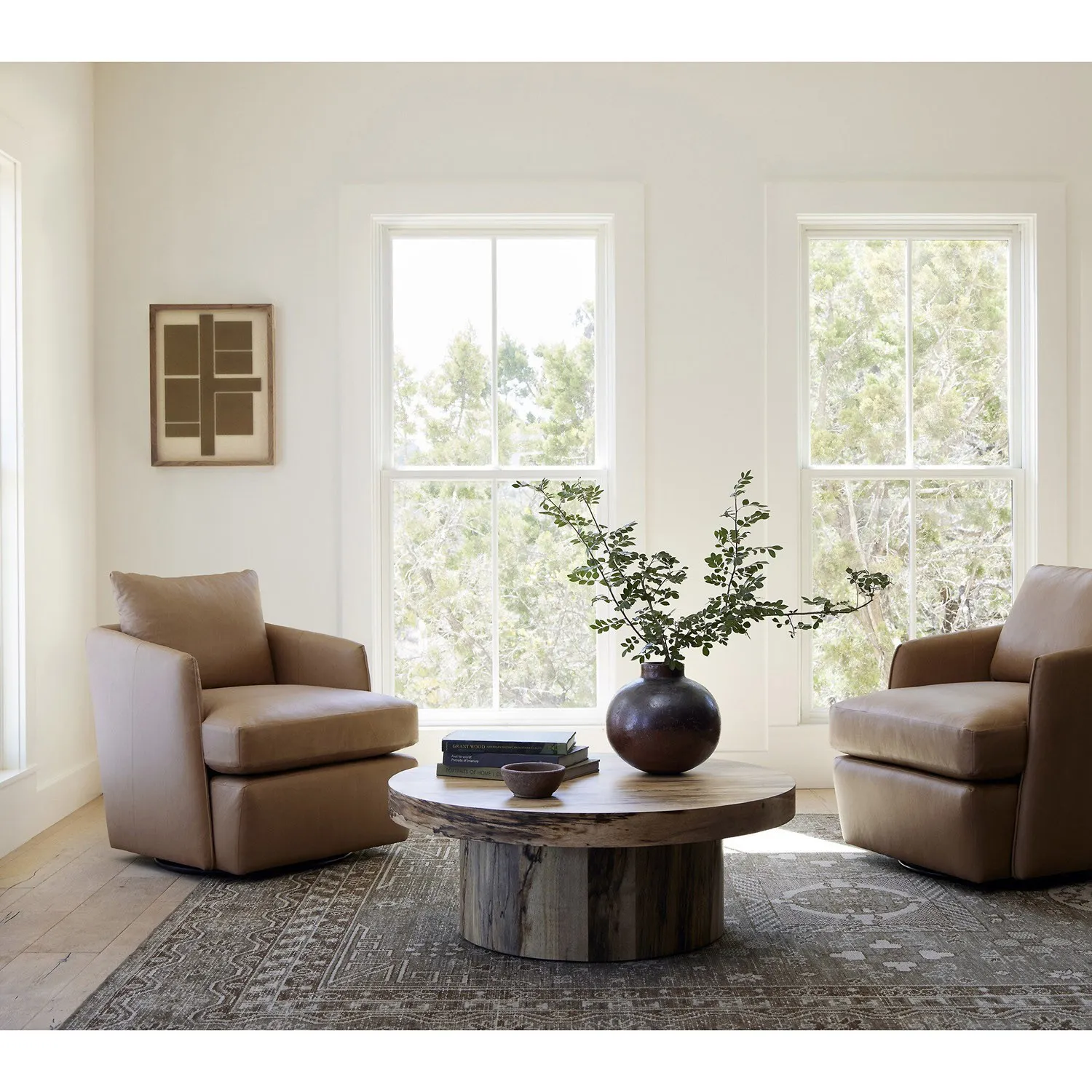 Ballari Geometric Hand Knotted Rug - Brown, Wool