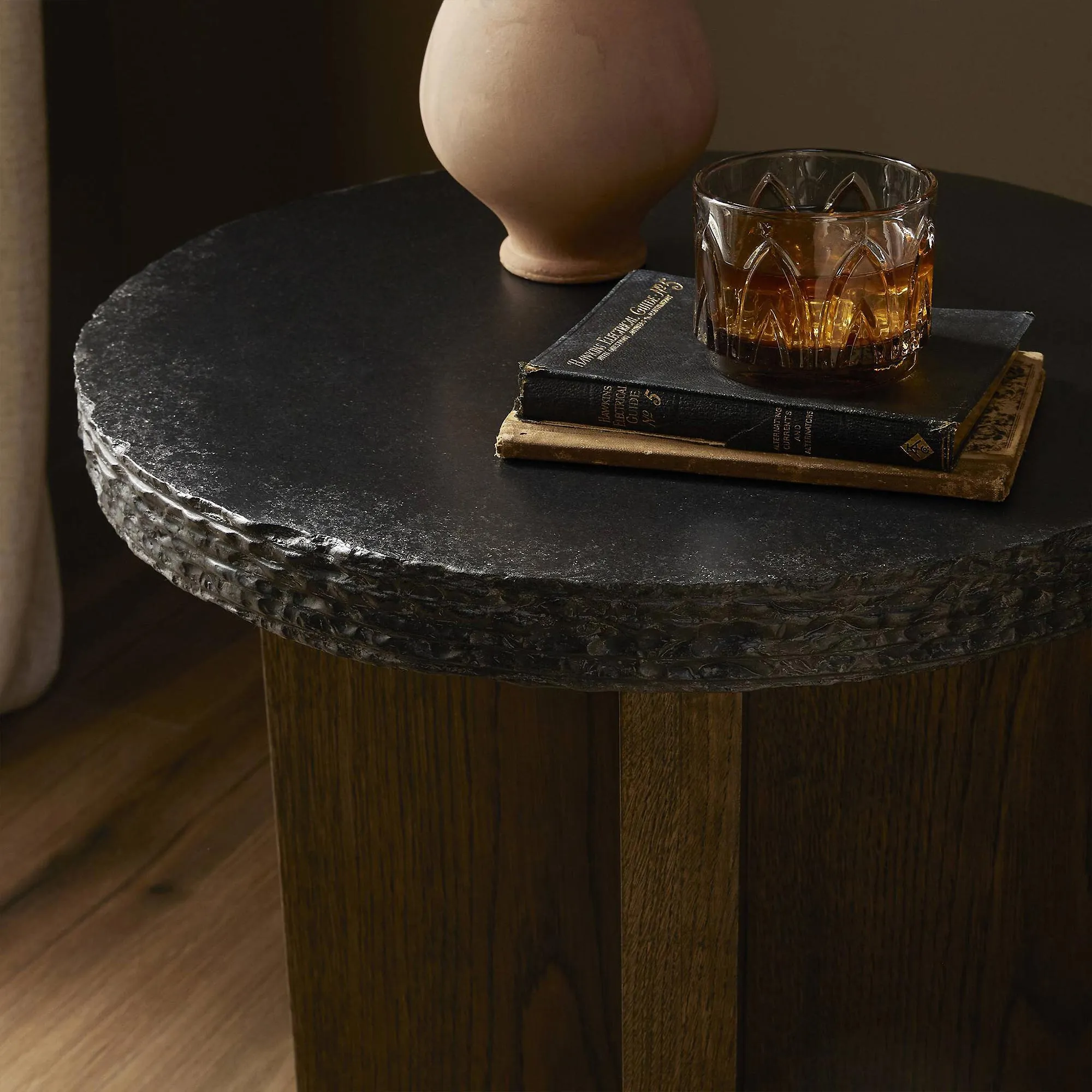 Balthazar Tall End Table - Brown, Oak