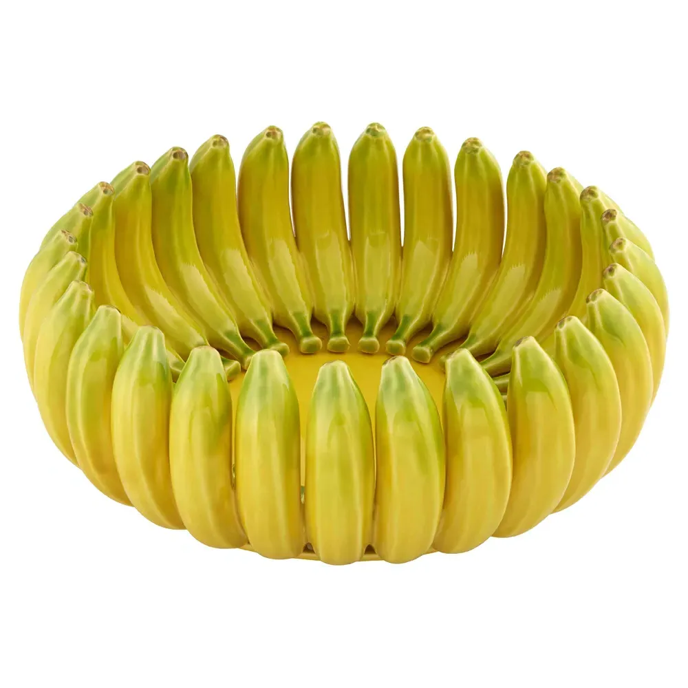 Banana Da Madeira Round Centerpiece Bowl - Yellow, Earthenware image