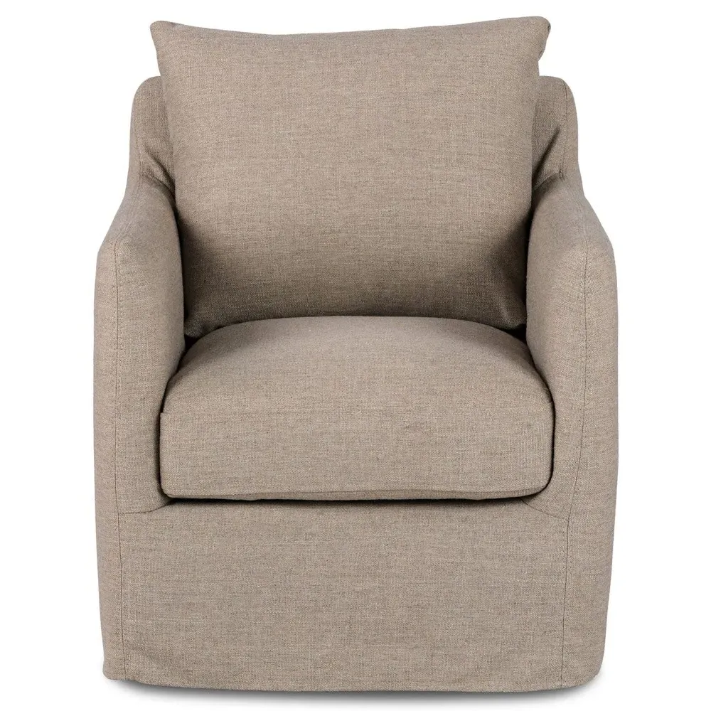 Banks Alcala Swivel Arm Chair - Taupe, Performance Fabric