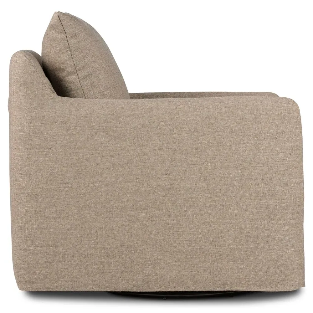 Banks Alcala Swivel Arm Chair - Taupe, Performance Fabric