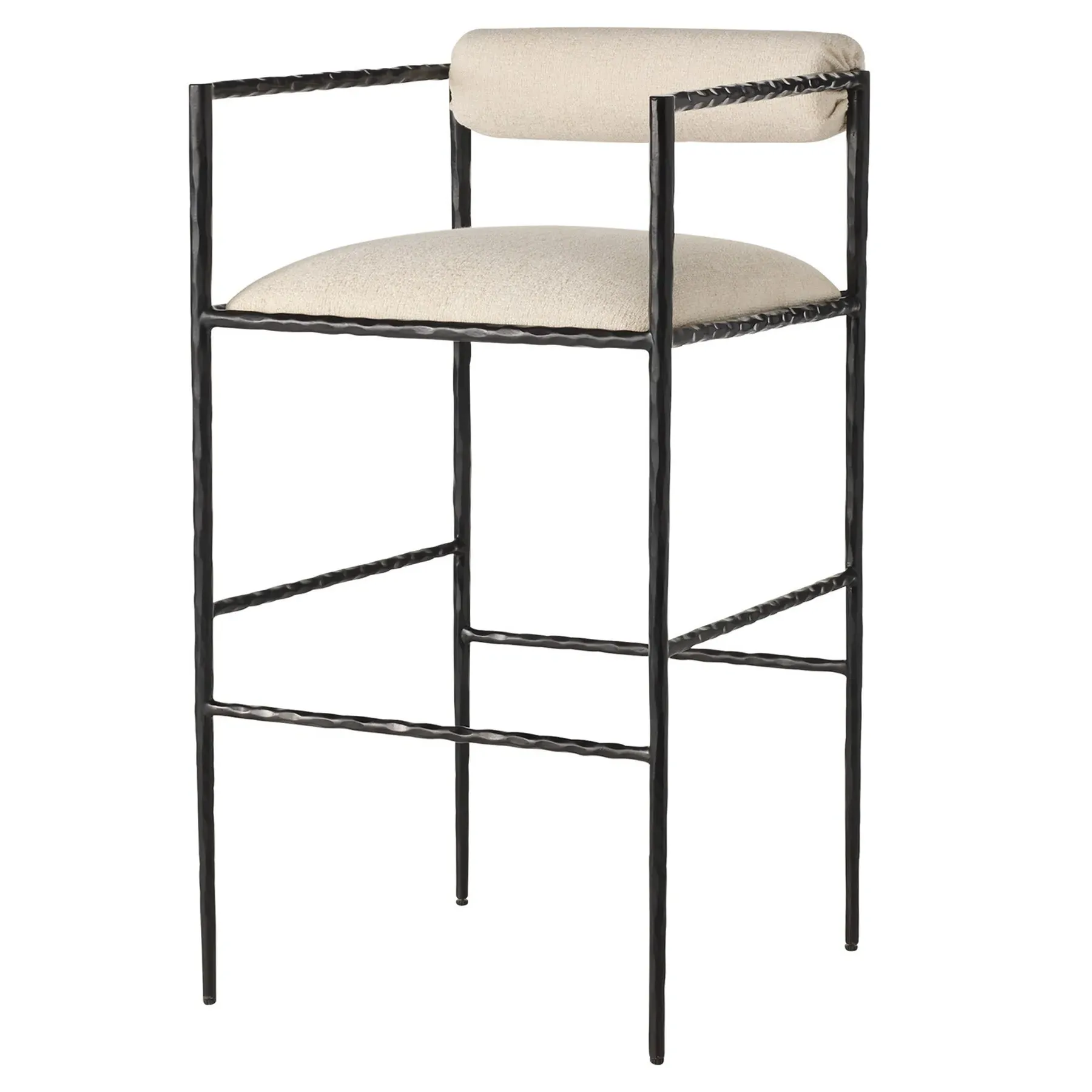 Barbana Bar Stool - Cream, Iron