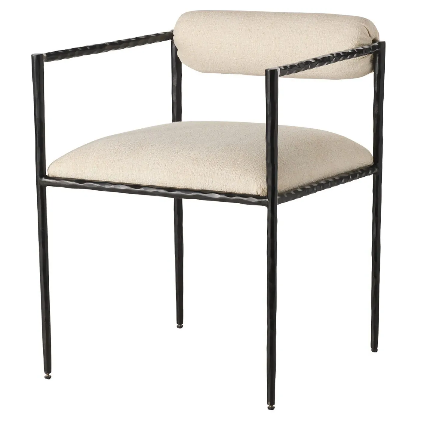 Barbana Dining Arm Chair - Cream, Iron