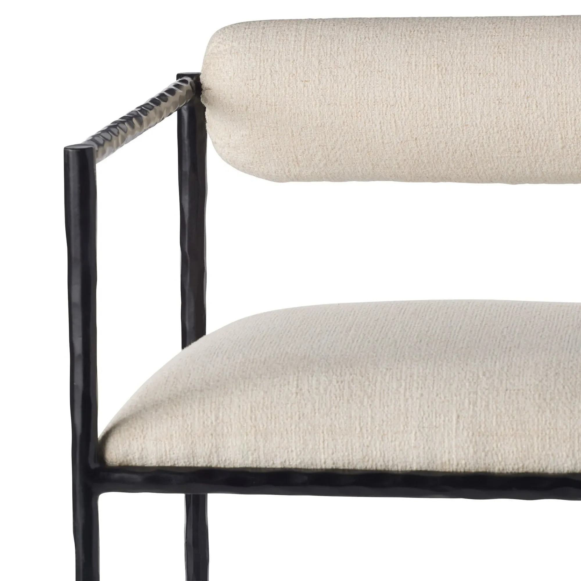 Barbana Dining Arm Chair - Cream, Iron