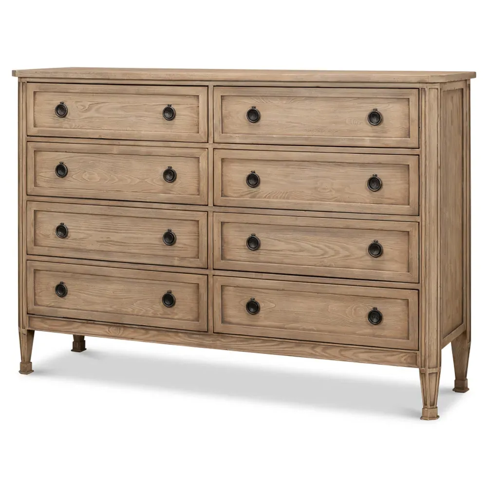 Barbara Double Dresser - Brown, Pine Wood