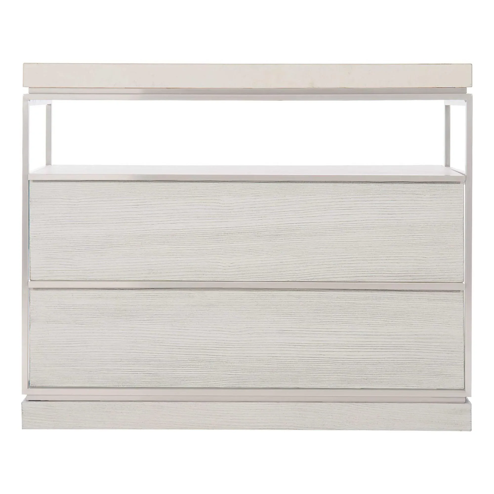 Barbara Nightstand with Storage - White, Marble