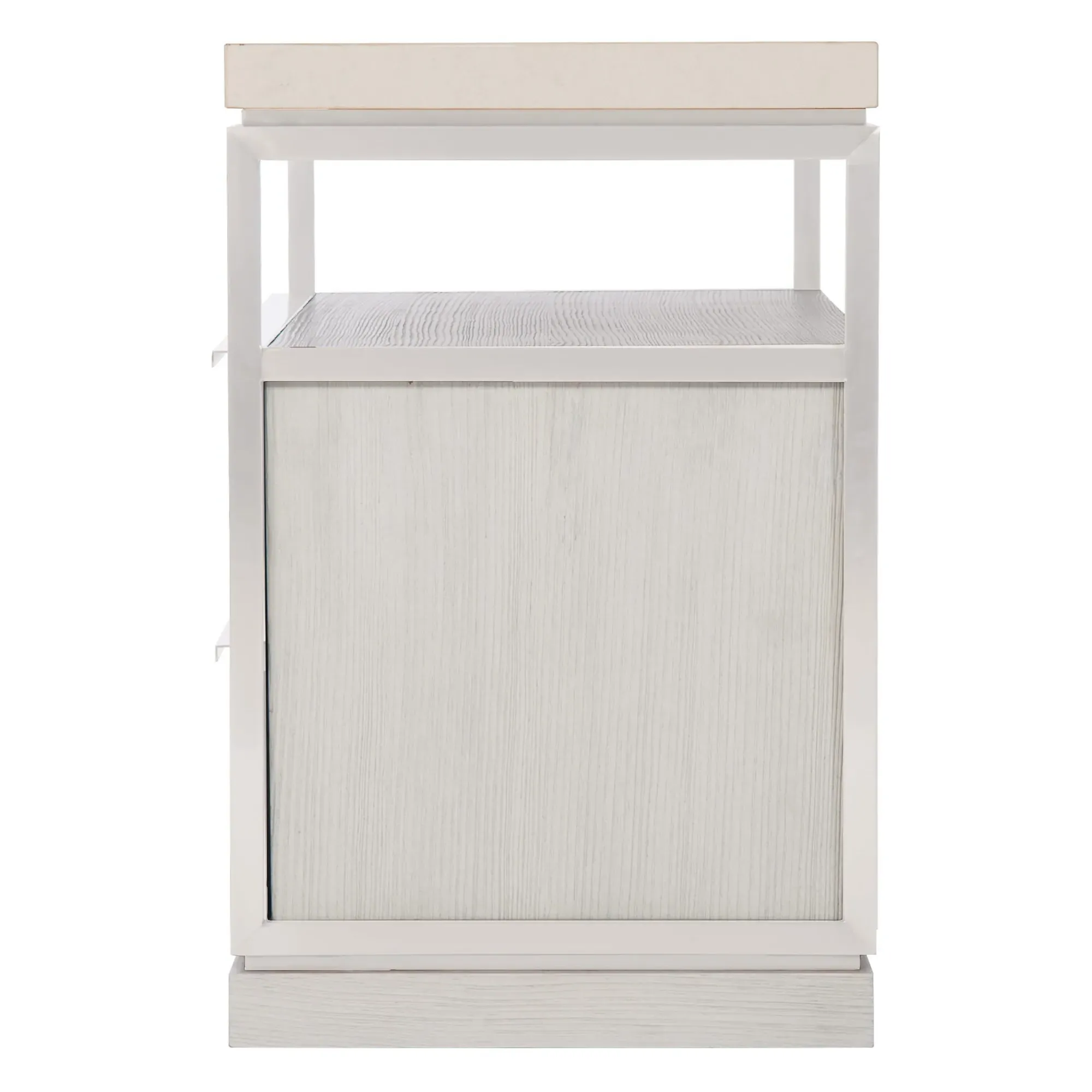 Barbara Nightstand with Storage - White, Marble