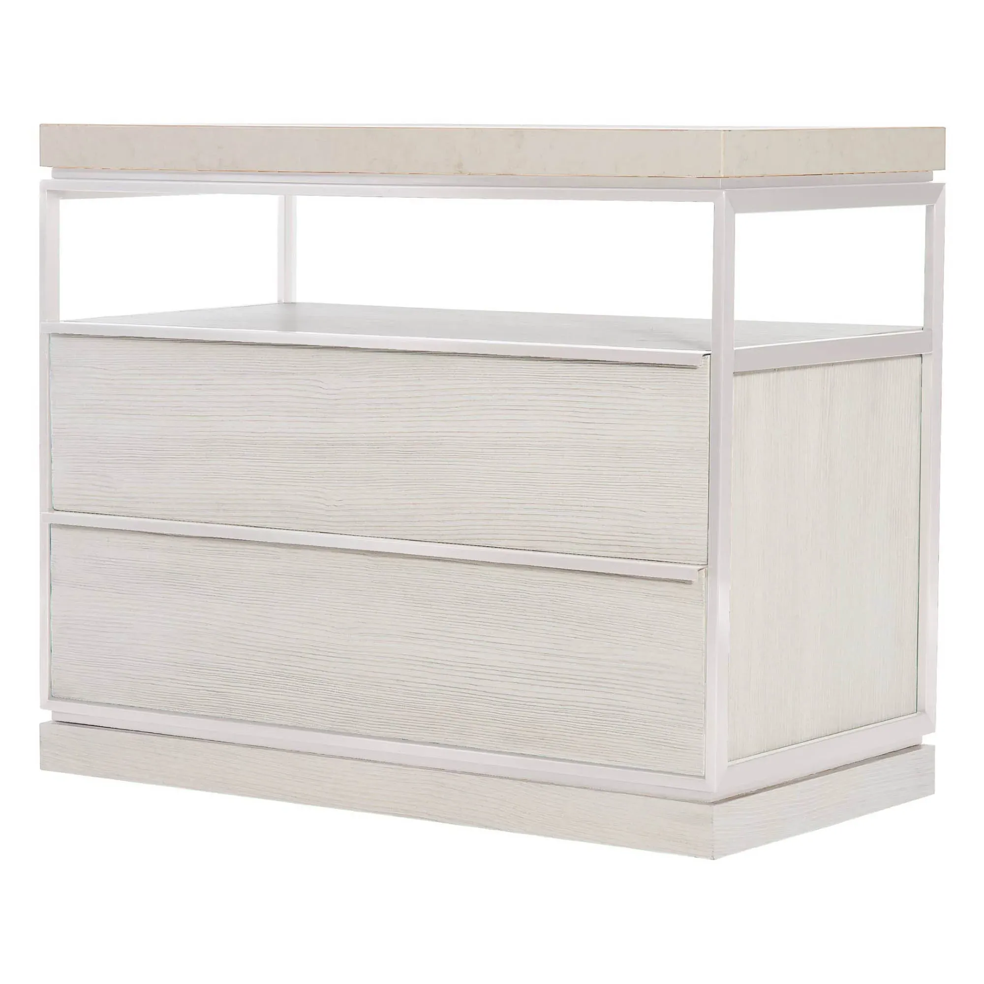 Barbara Nightstand with Storage - White, Marble image