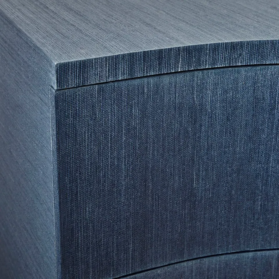 Bardot 3-Drawer Dresser - Navy Blue, Grasscloth