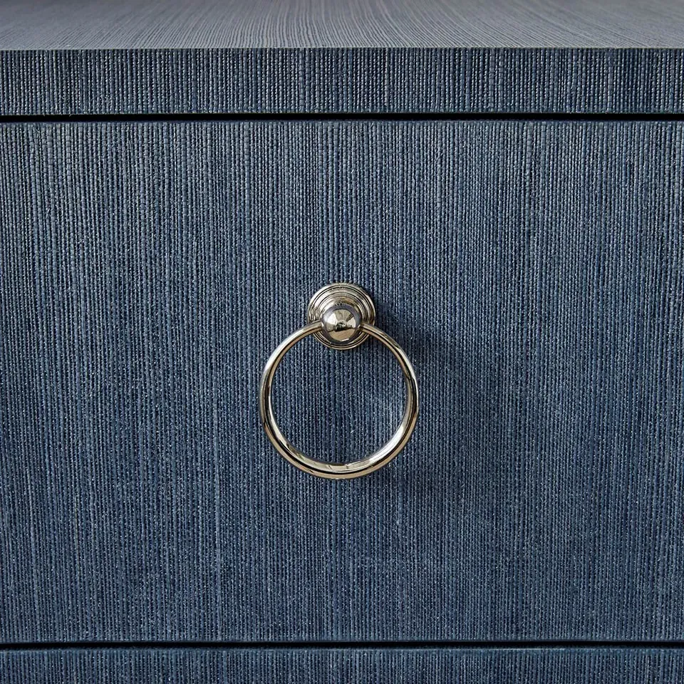 Bardot 3-Drawer Dresser - Navy Blue, Grasscloth