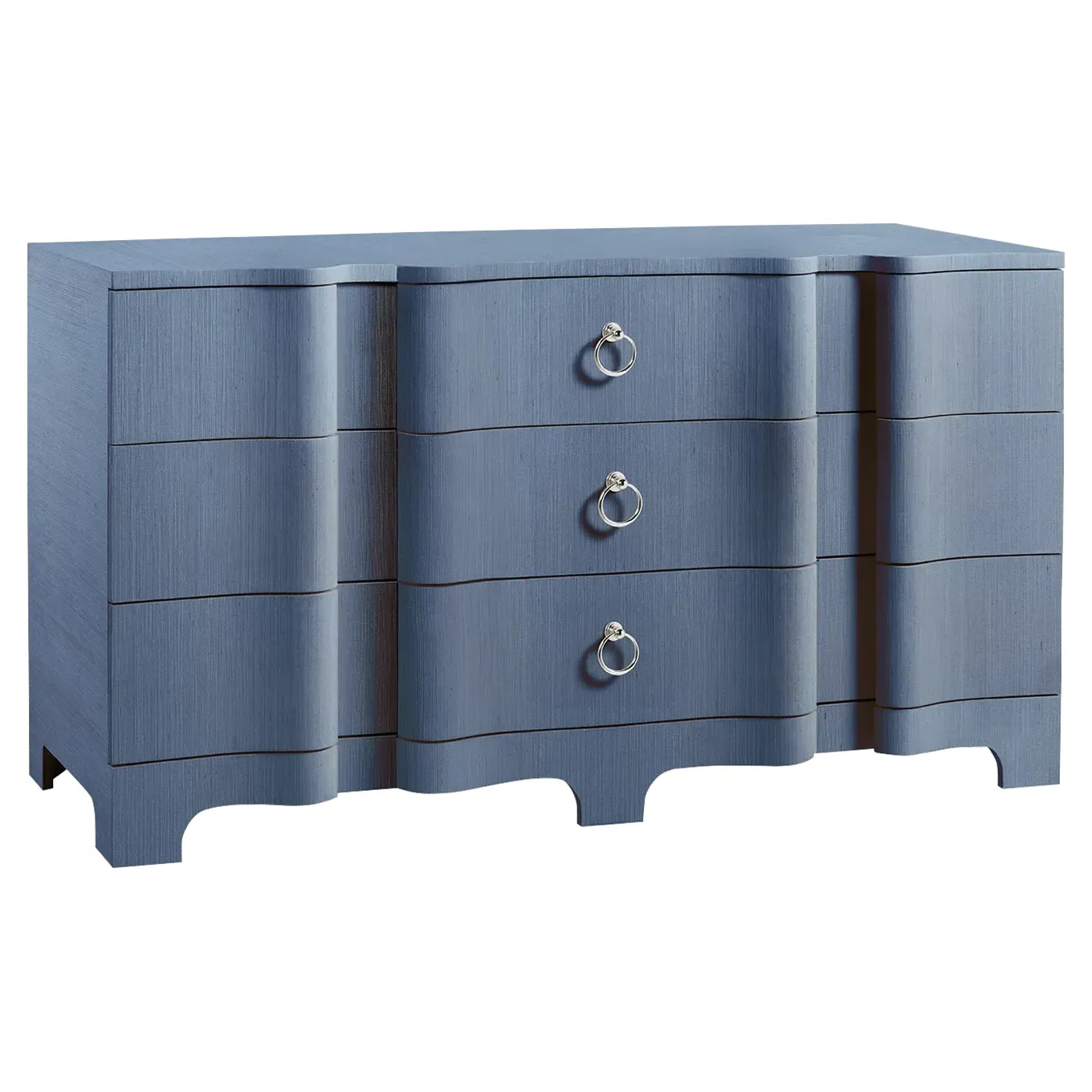Bardot 9-Drawer Dresser - Navy Blue, Grasscloth