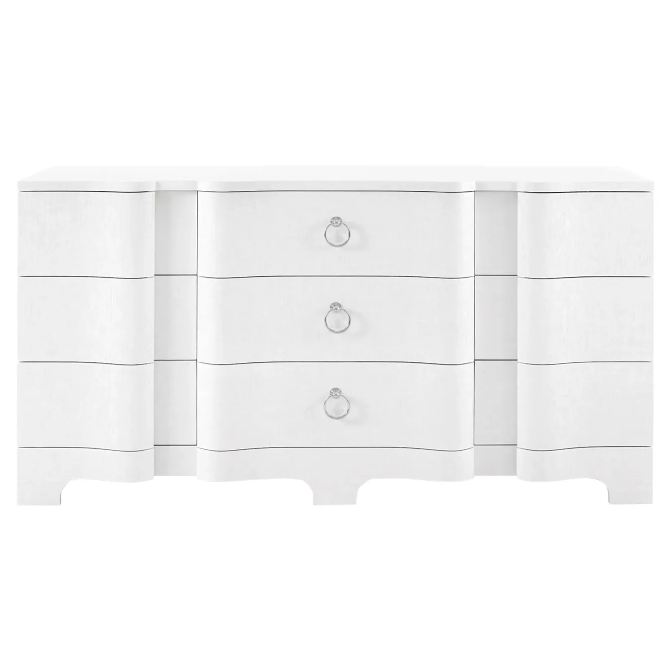 Bardot 9-Drawer Dresser - White, Grasscloth