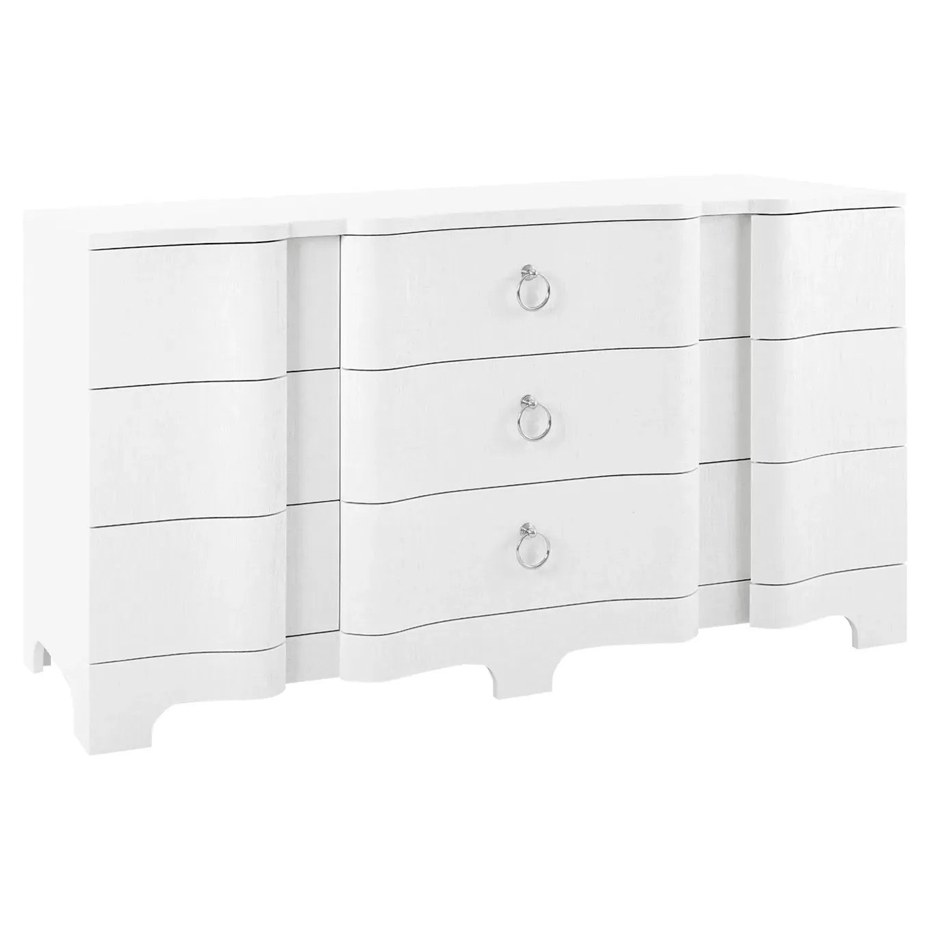 Bardot 9-Drawer Dresser - White, Grasscloth