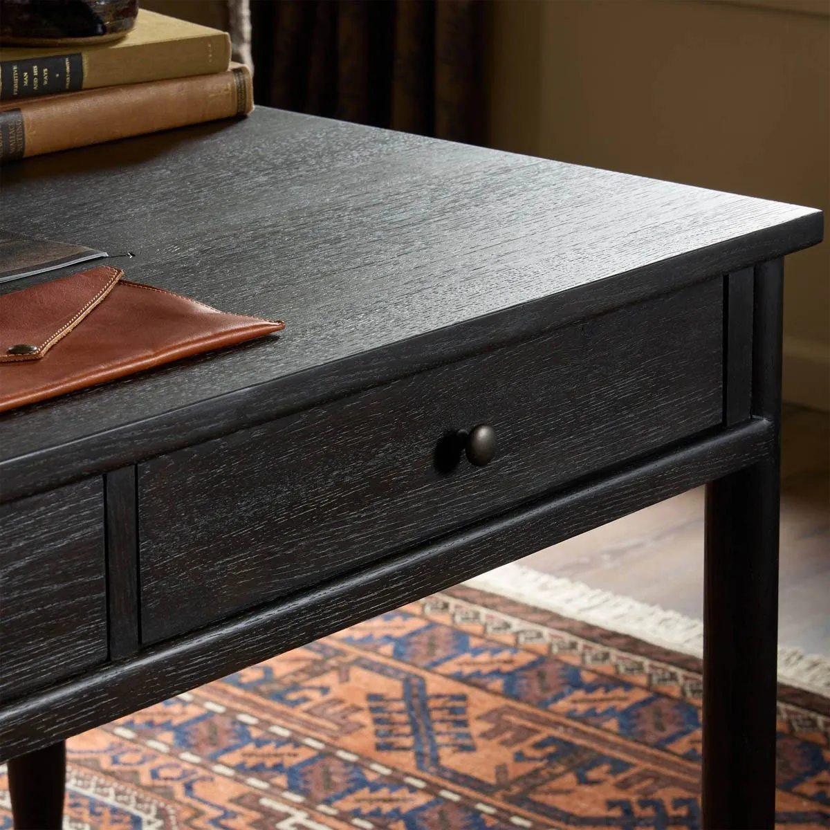 Bari Desk - Smoked Black, Oak