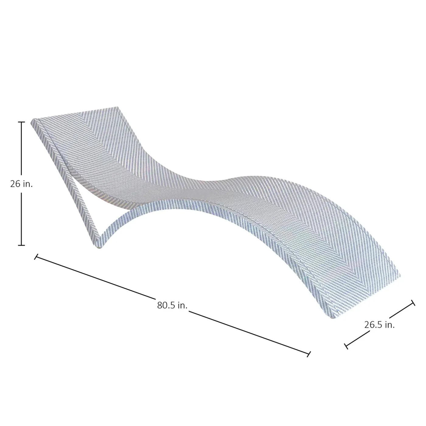 Bari Outdoor Chaise Lounge - Blue, Wicker