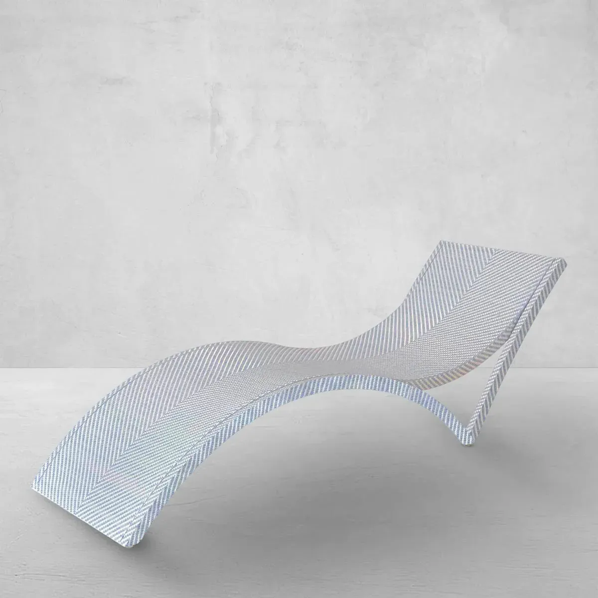 Bari Outdoor Chaise Lounge - Blue, Wicker