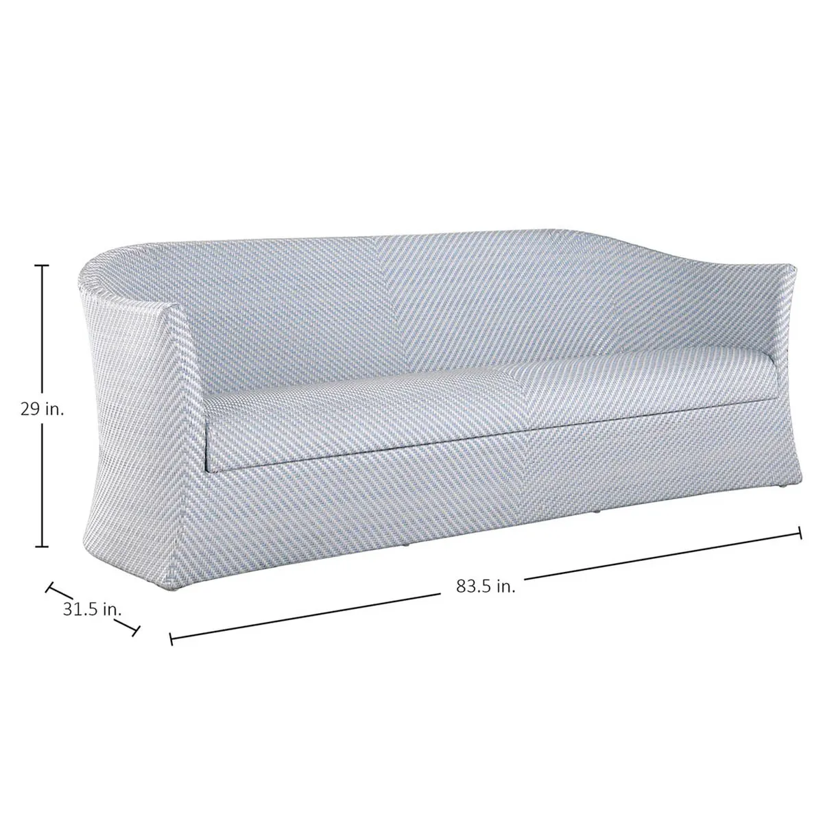 Bari Outdoor Sofa - Blue, Wicker