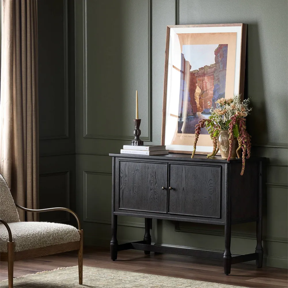 Bari Sideboard - Cracked Smoke Black, Oak