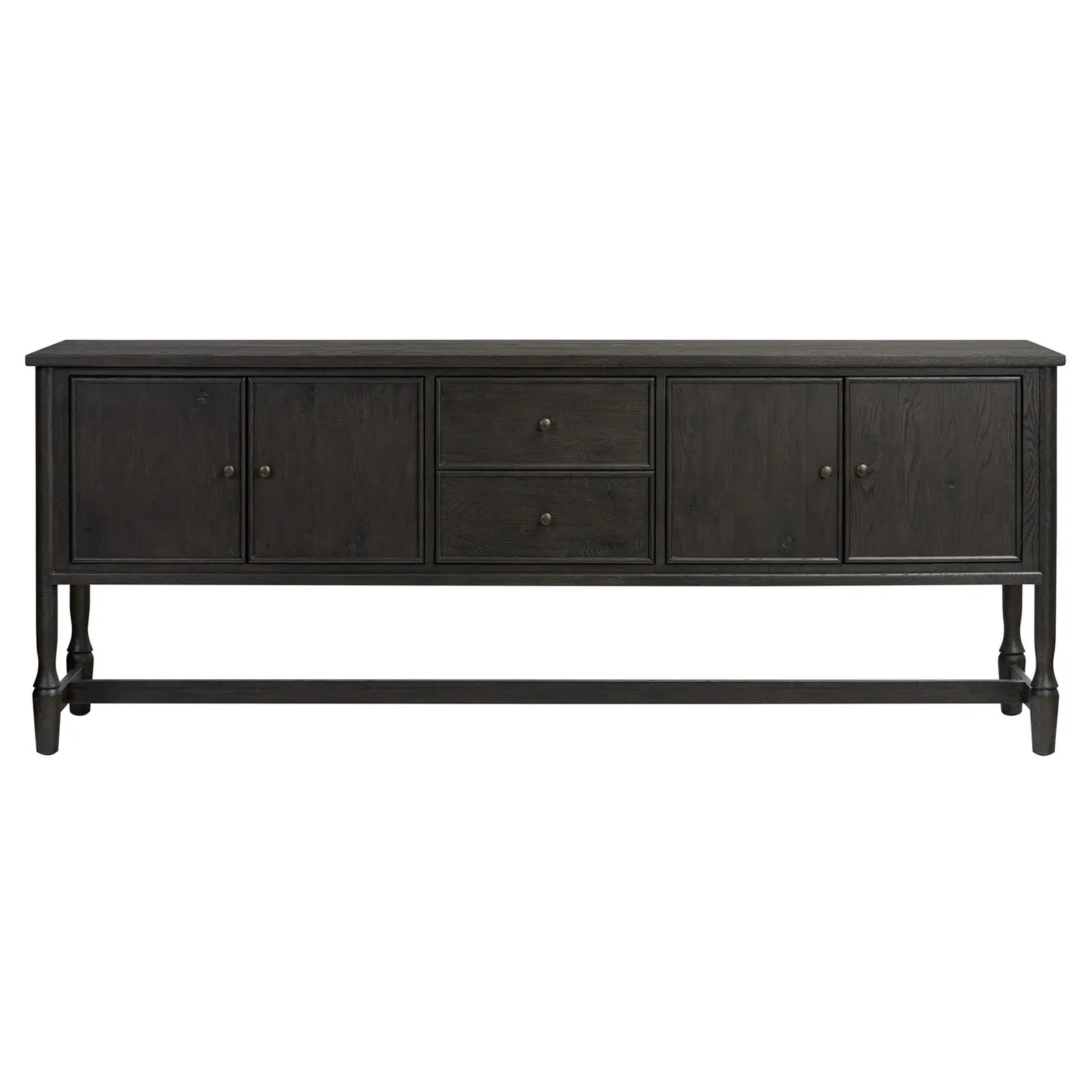 Bari Sideboard with Storage - Cracked Smoked Black, Oak