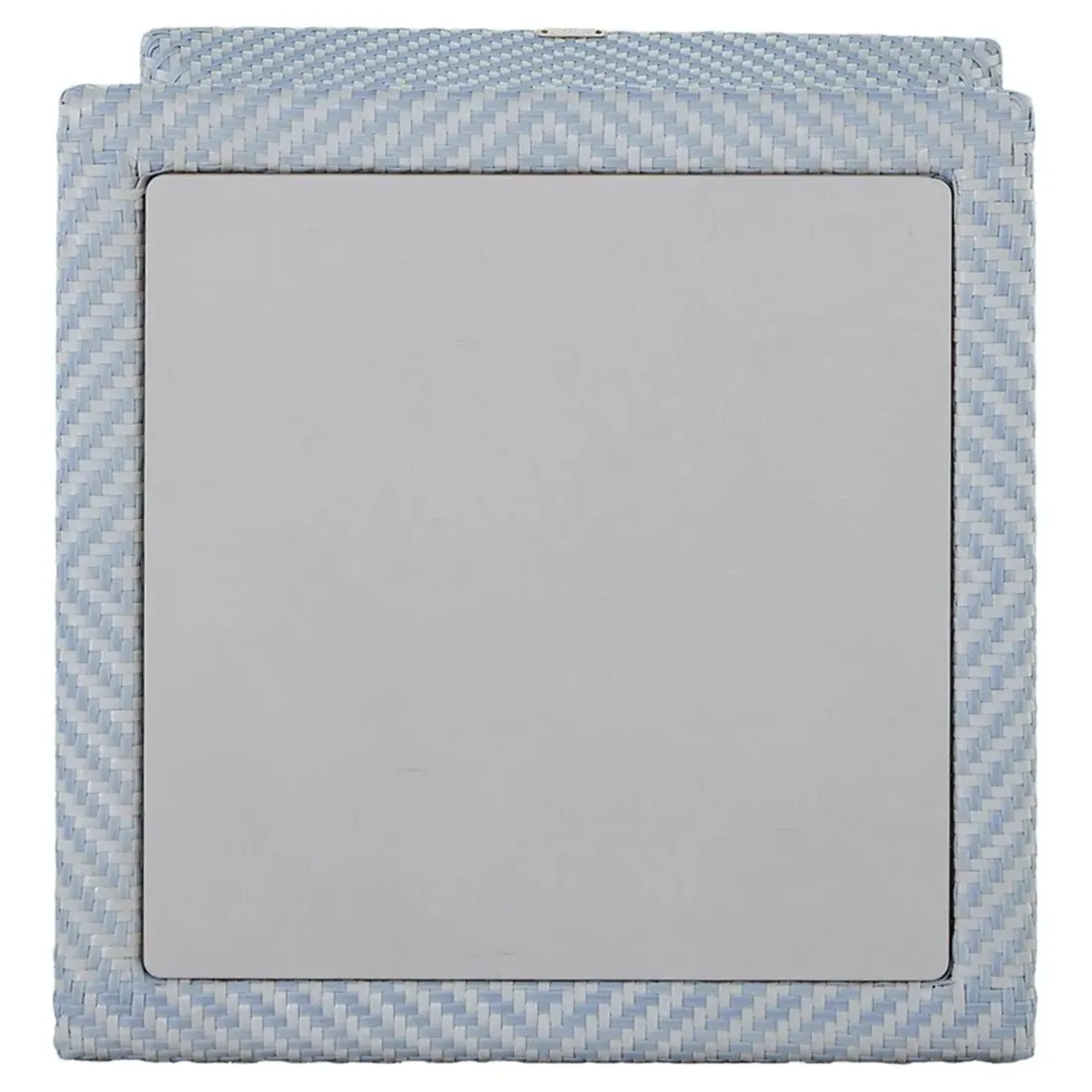 Bari Square Outdoor End Table - Blue, Wicker