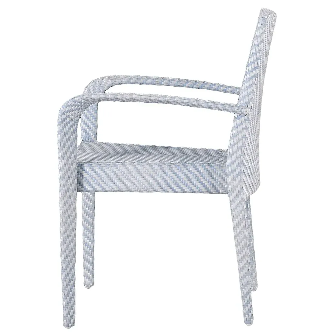 Bari Stacking Outdoor Dining Arm Chair - Blue, Wicker