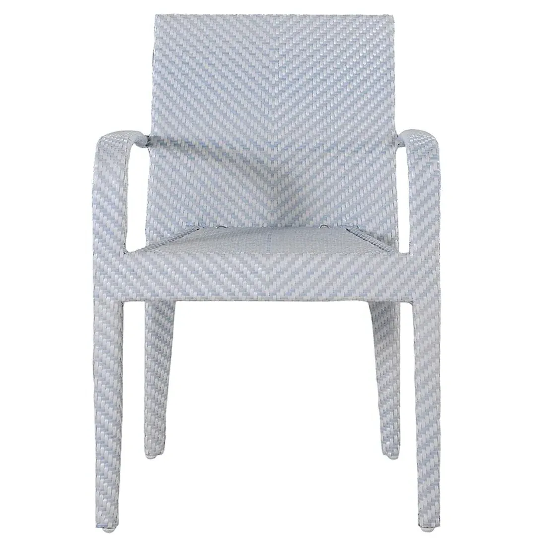 Bari Stacking Outdoor Dining Arm Chair - Blue, Wicker image