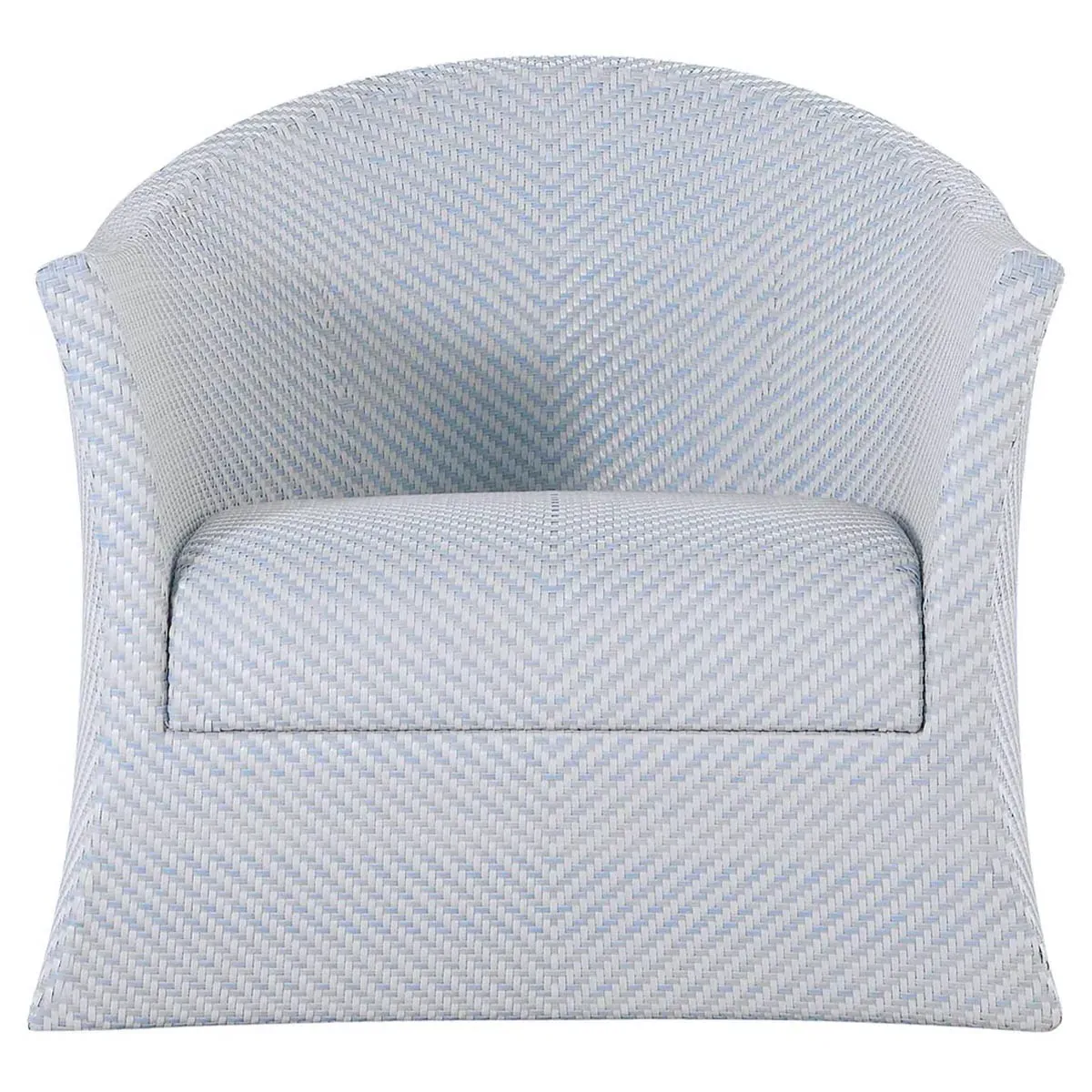 Bari Swivel Outdoor Lounge Chair - Blue, Wicker