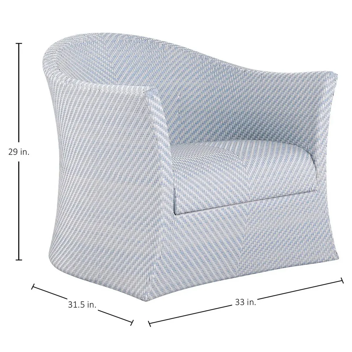Bari Swivel Outdoor Lounge Chair - Blue, Wicker