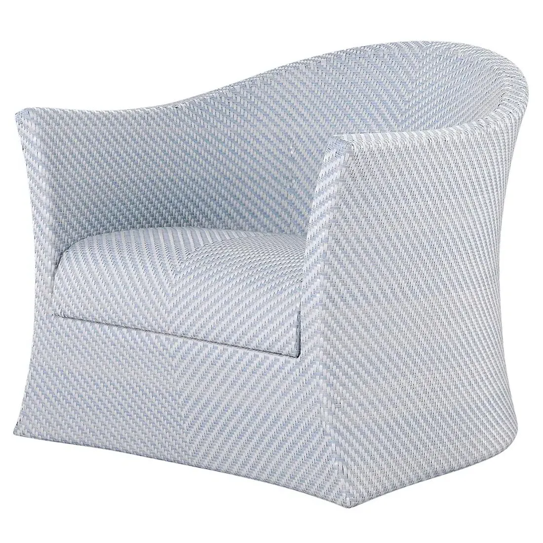 Bari Swivel Outdoor Lounge Chair - Blue, Wicker