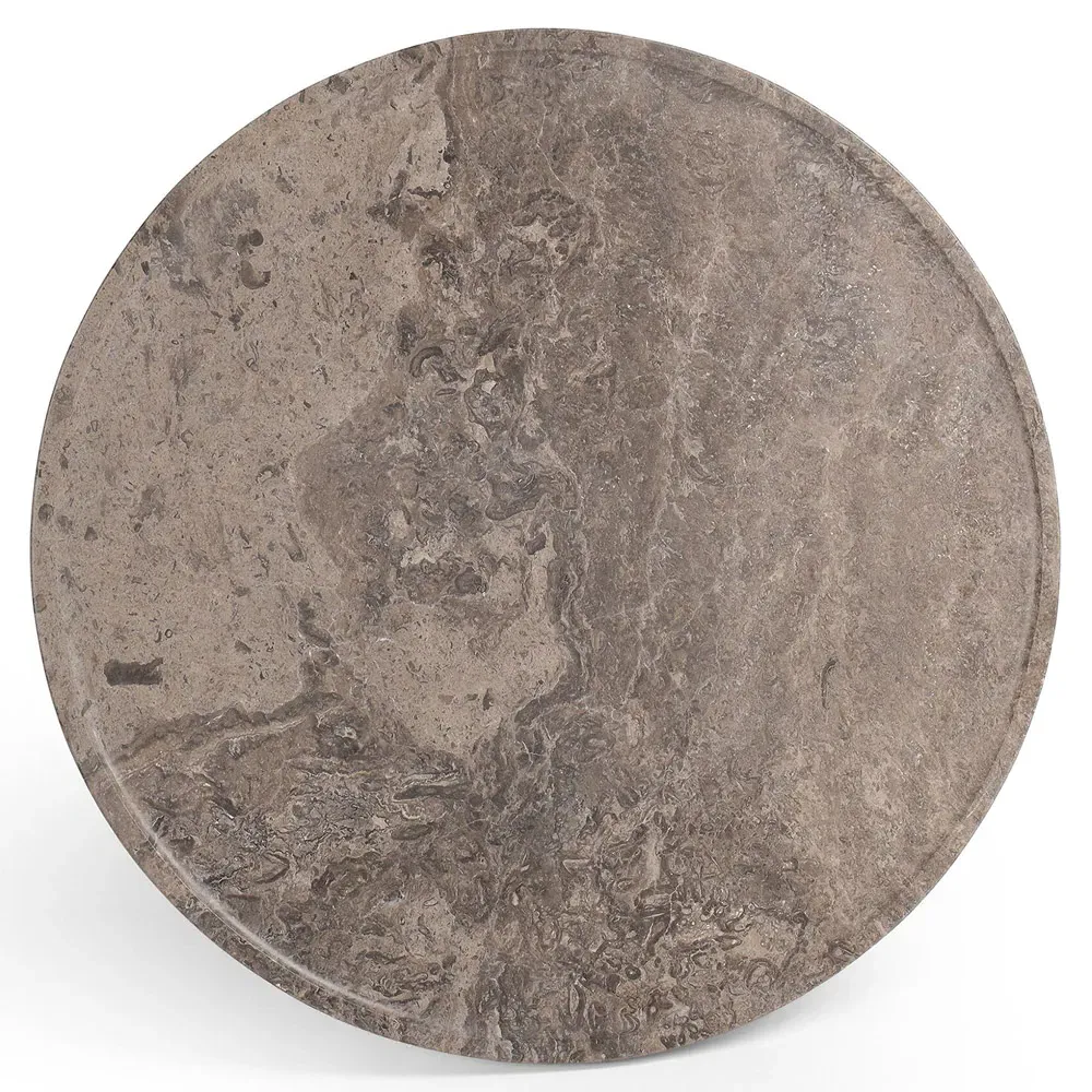 Barley Round Coffee Table - Grey, Marble