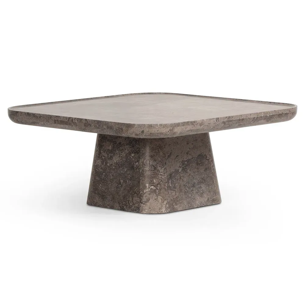 Barley Square Coffee Table - Grey, Marble