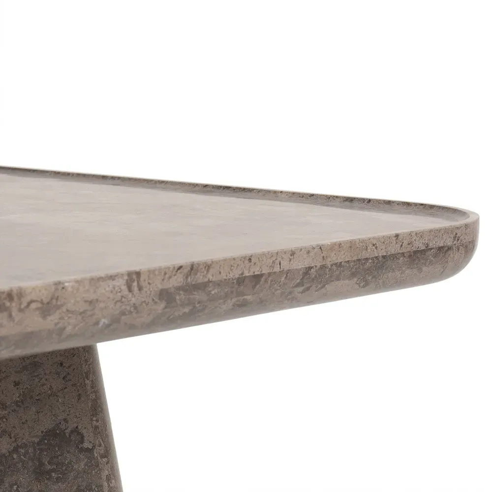 Barley Square Coffee Table - Grey, Marble