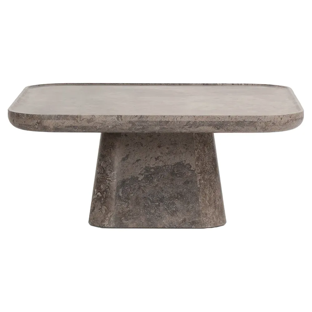 Barley Square Coffee Table - Grey, Marble