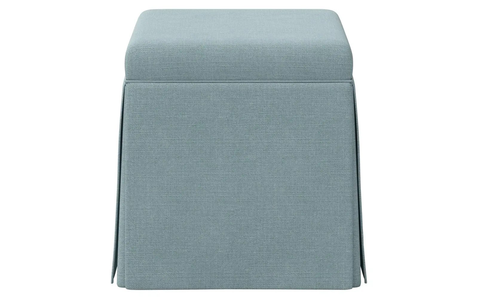 Barret Skirted Storage Ottoman - Calm Sea