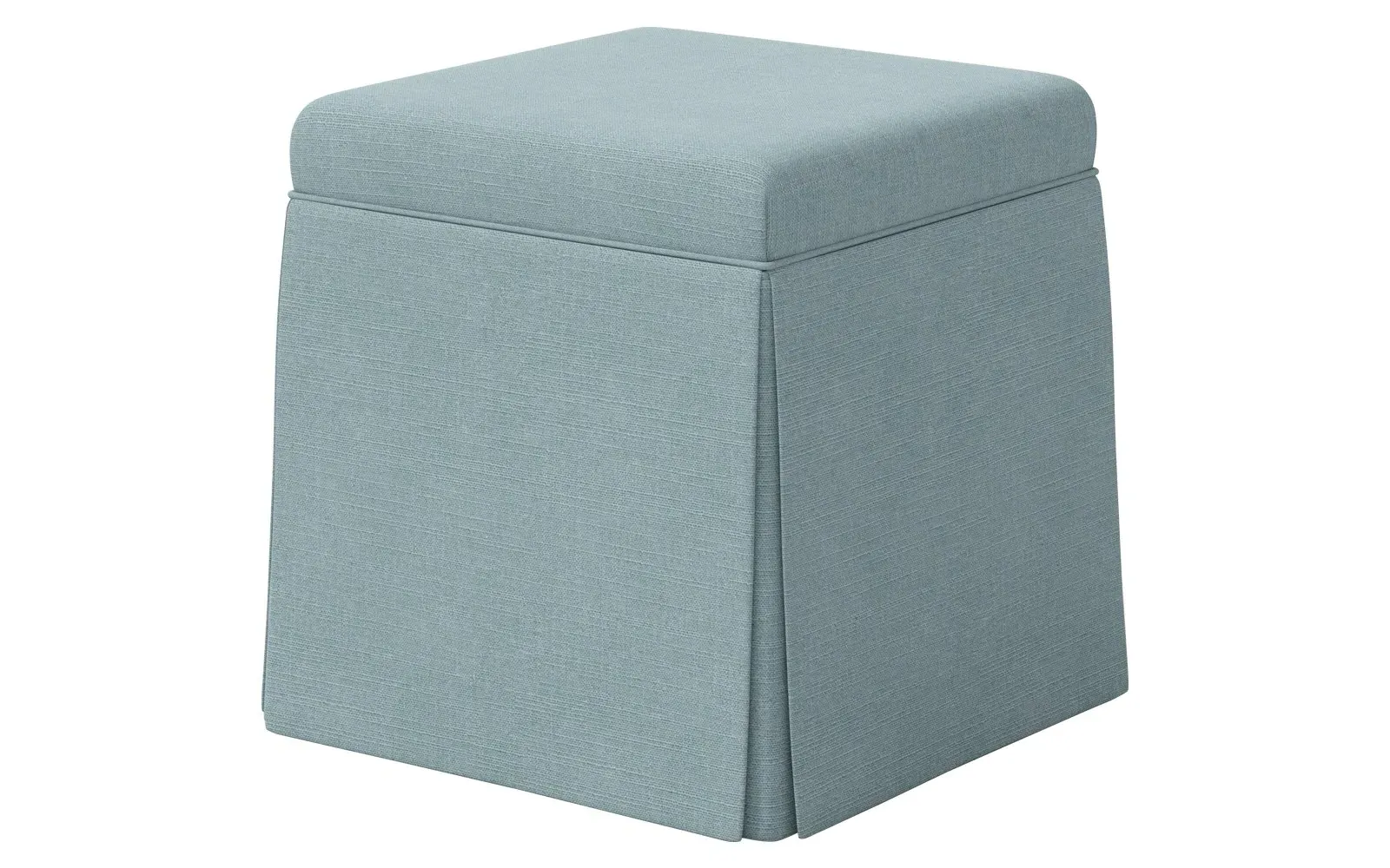 Barret Skirted Storage Ottoman - Calm Sea