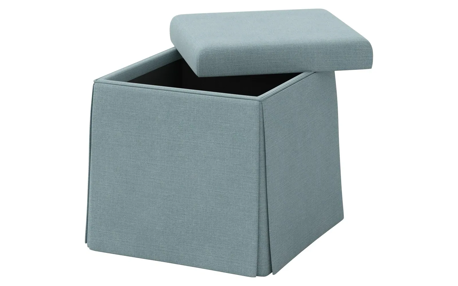 Barret Skirted Storage Ottoman - Calm Sea