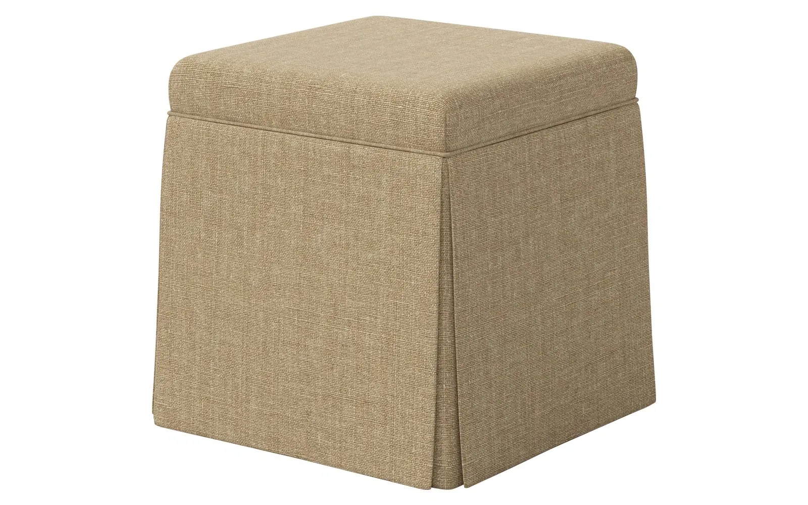 Barret Skirted Storage Ottoman - Honeycomb, Linen