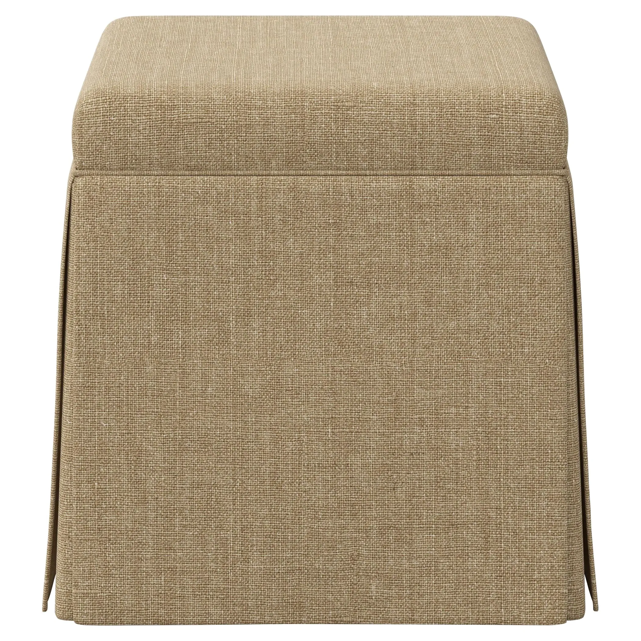 Barret Skirted Storage Ottoman - Honeycomb, Linen