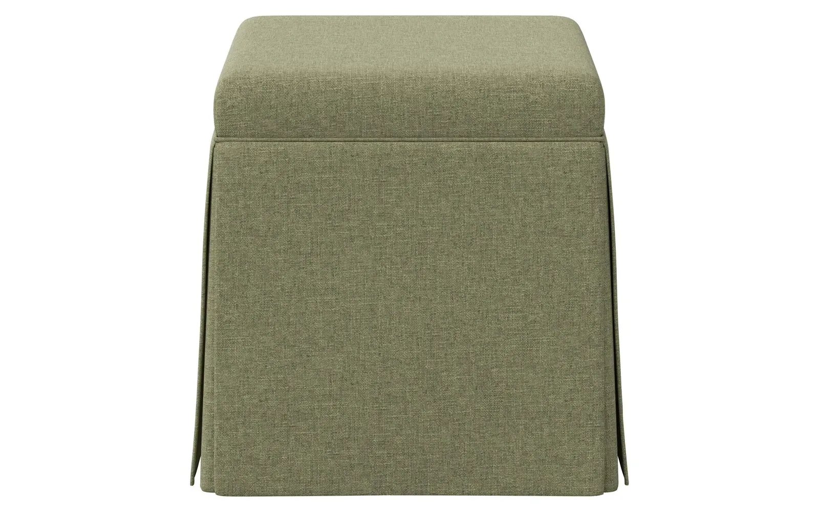 Barret Skirted Storage Ottoman - Laurel Green