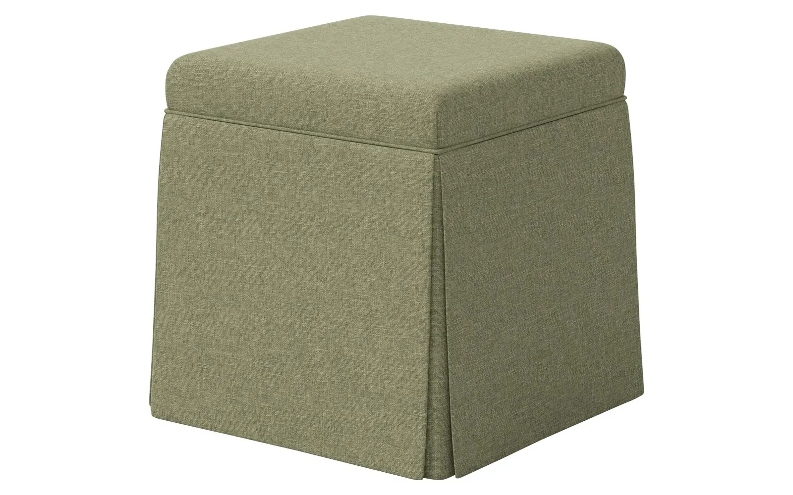 Barret Skirted Storage Ottoman - Laurel Green